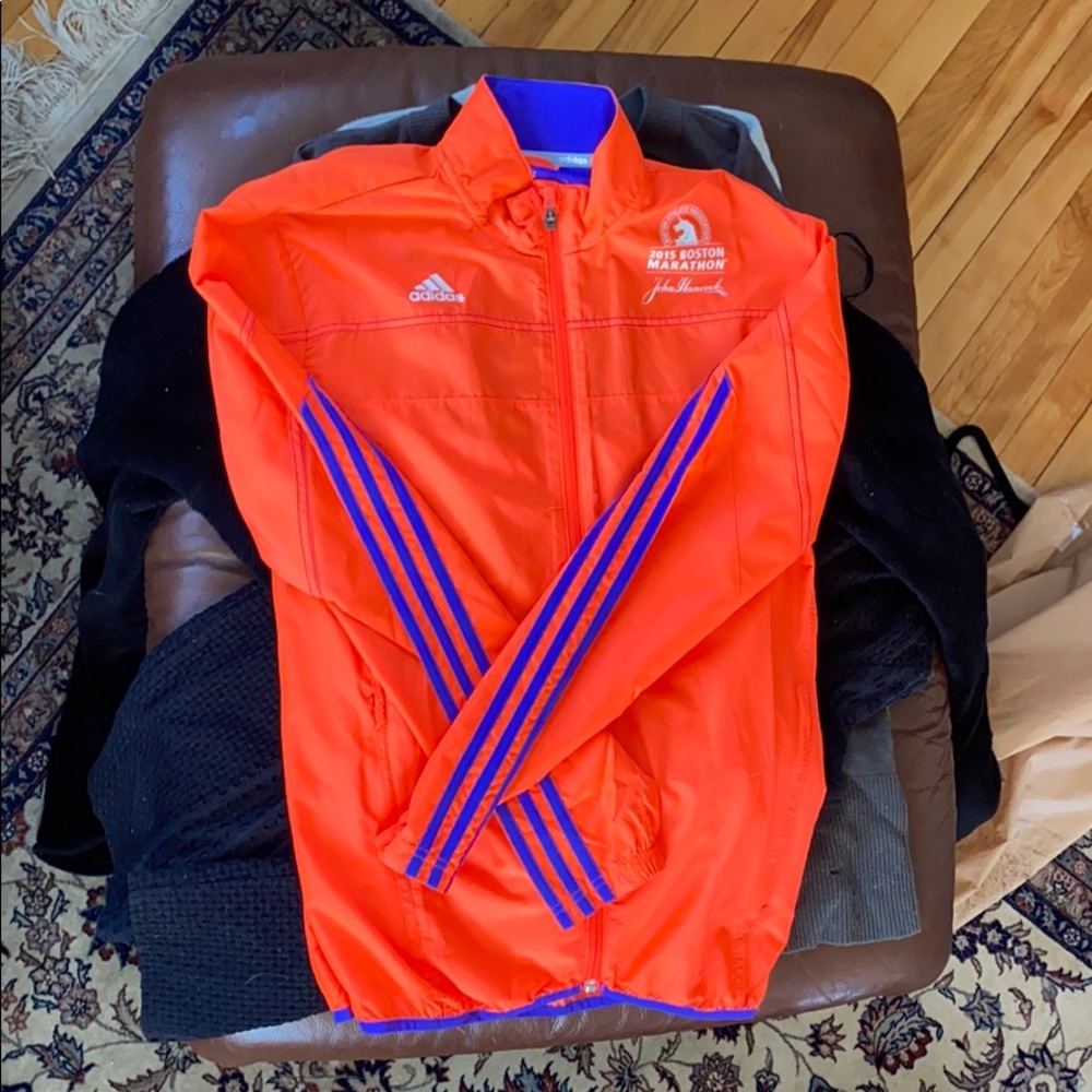Adidas Climalite running jacket Boston Marathon